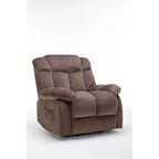Fauteuil inclinable électrique robuste marron avec tissu antidérapant, coussin rembourré et fonctions réglables pour personnes âgées