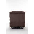 Fauteuil inclinable électrique robuste marron avec tissu antidérapant, coussin rembourré et fonctions réglables pour personnes âgées