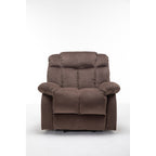 Fauteuil inclinable électrique robuste marron avec tissu antidérapant, coussin rembourré et fonctions réglables pour personnes âgées