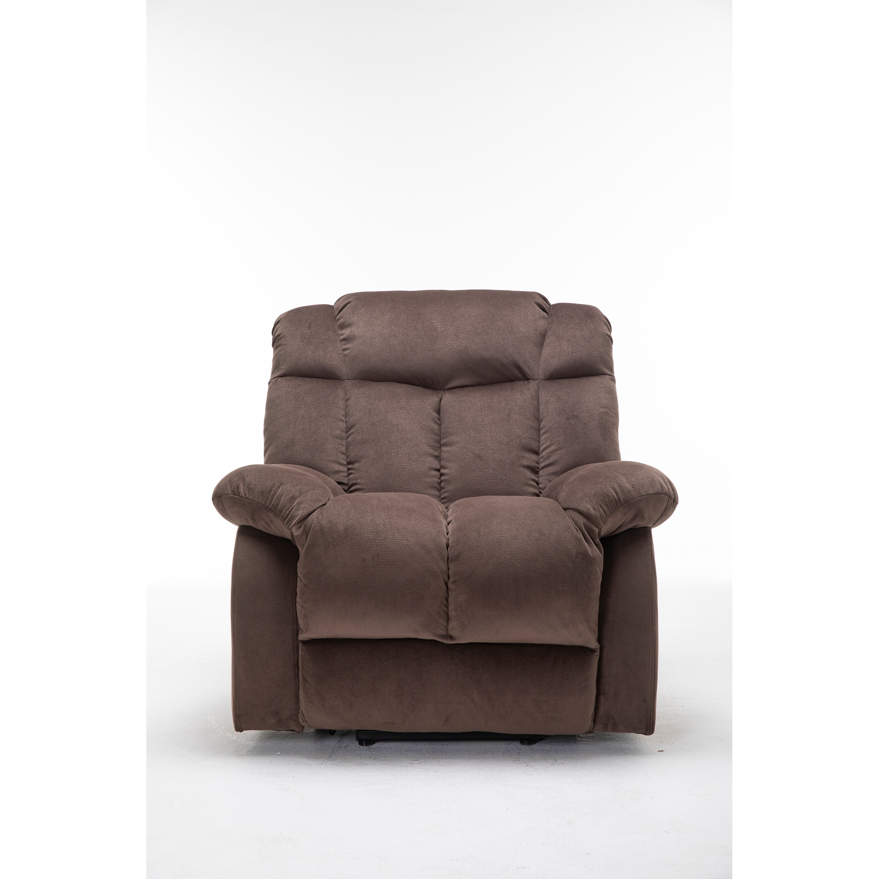 Fauteuil inclinable électrique robuste marron avec tissu antidérapant, coussin rembourré et fonctions réglables pour personnes âgées