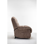 Fauteuil inclinable électrique robuste marron avec tissu antidérapant, coussin rembourré et fonctions réglables pour personnes âgées