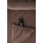 Fauteuil inclinable électrique robuste marron avec tissu antidérapant, coussin rembourré et fonctions réglables pour personnes âgées