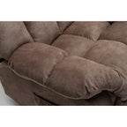 Fauteuil inclinable électrique robuste marron avec tissu antidérapant, coussin rembourré et fonctions réglables pour personnes âgées