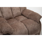 Fauteuil inclinable électrique robuste marron avec tissu antidérapant, coussin rembourré et fonctions réglables pour personnes âgées