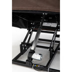 Fauteuil inclinable électrique robuste marron avec tissu antidérapant, coussin rembourré et fonctions réglables pour personnes âgées