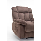 Fauteuil inclinable électrique robuste marron avec tissu antidérapant, coussin rembourré et fonctions réglables pour personnes âgées
