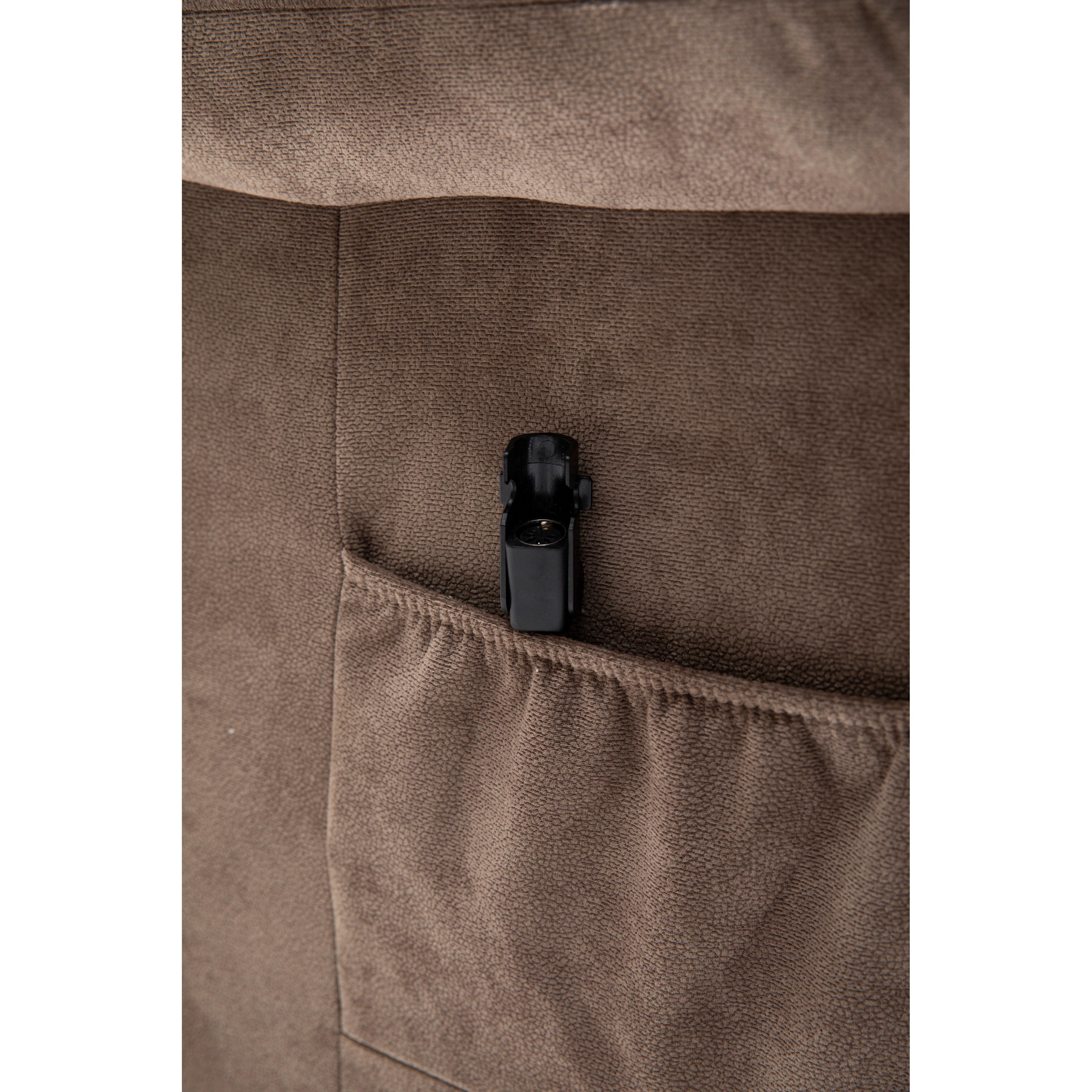 Fauteuil inclinable électrique robuste marron avec tissu antidérapant, coussin rembourré et fonctions réglables pour personnes âgées