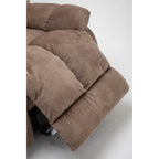 Fauteuil inclinable électrique robuste marron avec tissu antidérapant, coussin rembourré et fonctions réglables pour personnes âgées