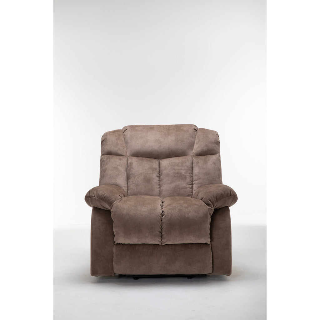 Fauteuil inclinable électrique robuste marron avec tissu antidérapant, coussin rembourré et fonctions réglables pour personnes âgées