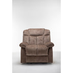 Fauteuil inclinable électrique robuste marron avec tissu antidérapant, coussin rembourré et fonctions réglables pour personnes âgées