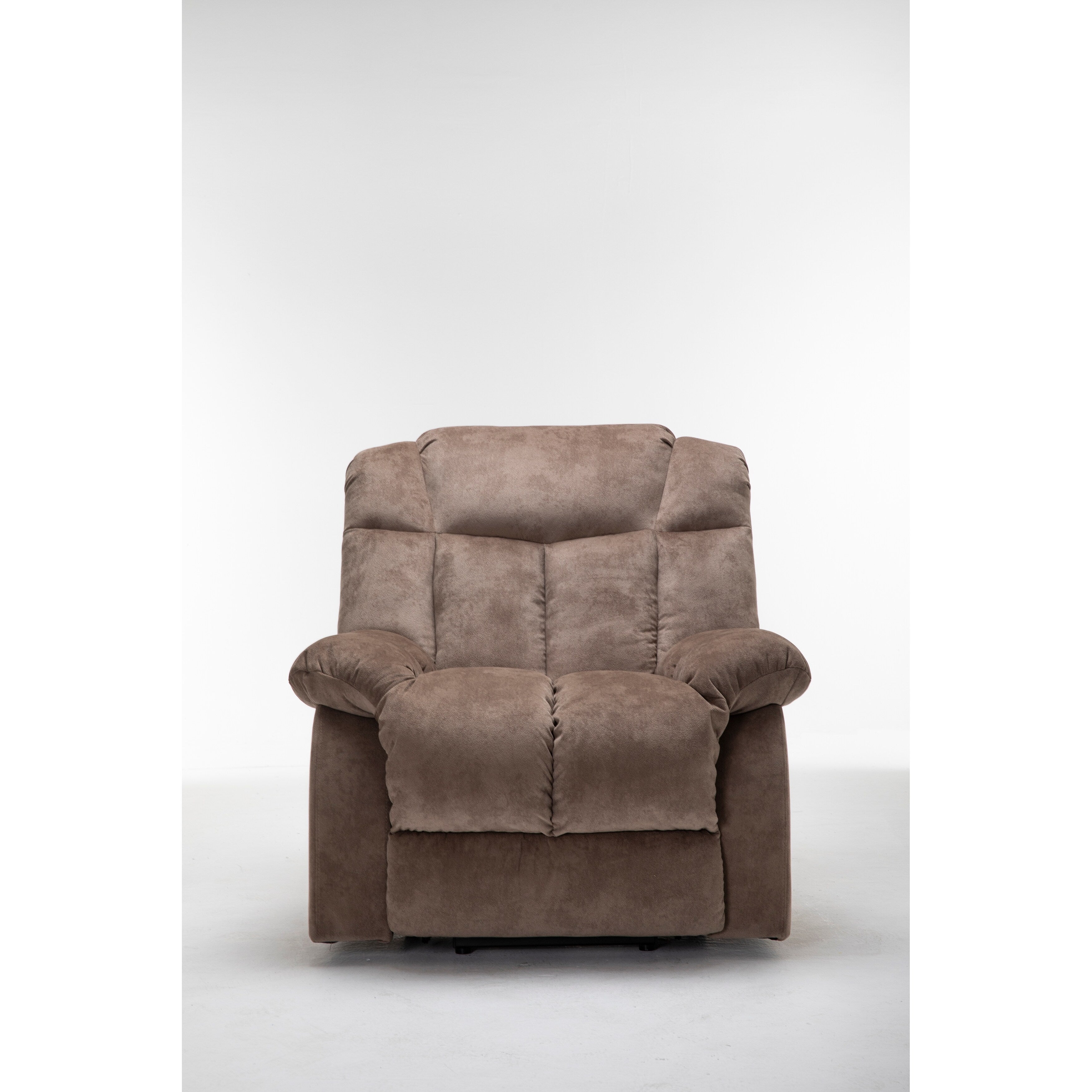 Fauteuil inclinable électrique robuste marron avec tissu antidérapant, coussin rembourré et fonctions réglables pour personnes âgées