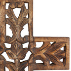 Croix décorative murale traditionnelle en bois brun 12 x 9 x 1
