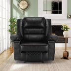 Fauteuil inclinable massant manuel en cuir marron avec vibrations à 8 points, chauffage lombaire et options d'inclinaison multiples