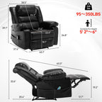 Fauteuil inclinable de massage manuel en cuir marron avec vibration à 8 points, chauffage lombaire et plusieurs positions d'inclinaison