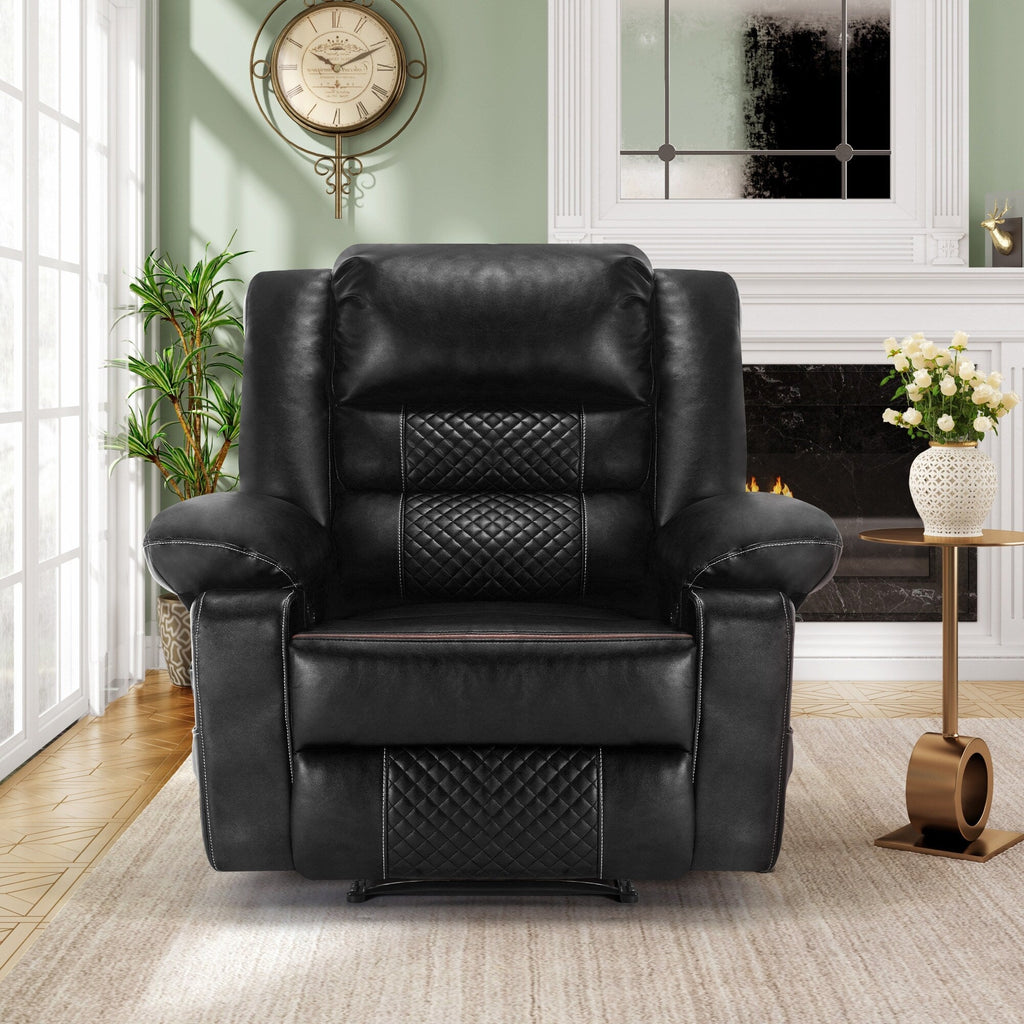 Fauteuil inclinable de massage manuel en cuir marron avec vibrations à 8 points, chauffage lombaire et diverses positions d'inclinaison