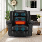 Fauteuil inclinable manuel en cuir marron avec massage, chauffage et options d'inclinaison multiples