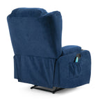 Fauteuil inclinable manuel marron avec 5 modes de massage, chauffage, télécommande, porte-gobelets et poche de rangement latérale
