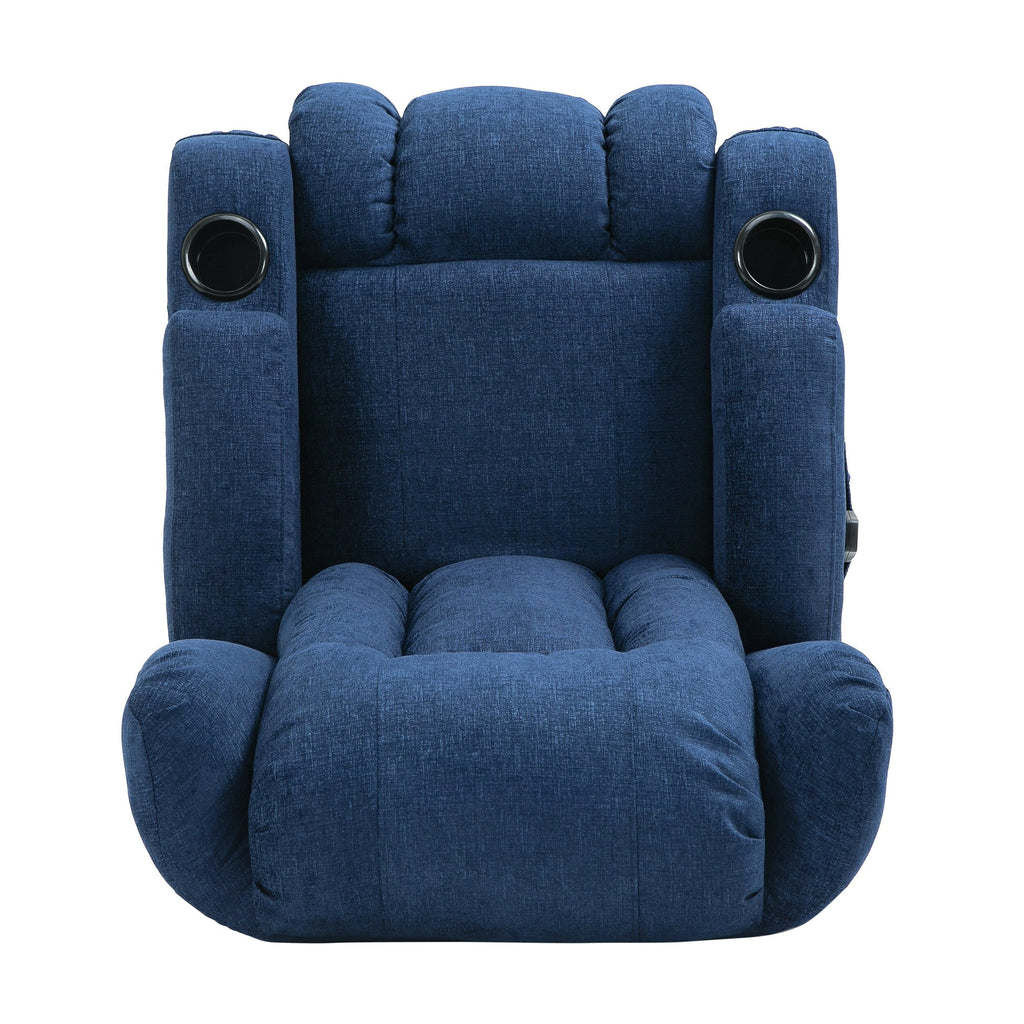 Fauteuil de massage inclinable marron avec chauffage, 5 modes de massage, porte-gobelets, télécommande et fonction d'inclinaison manuelle