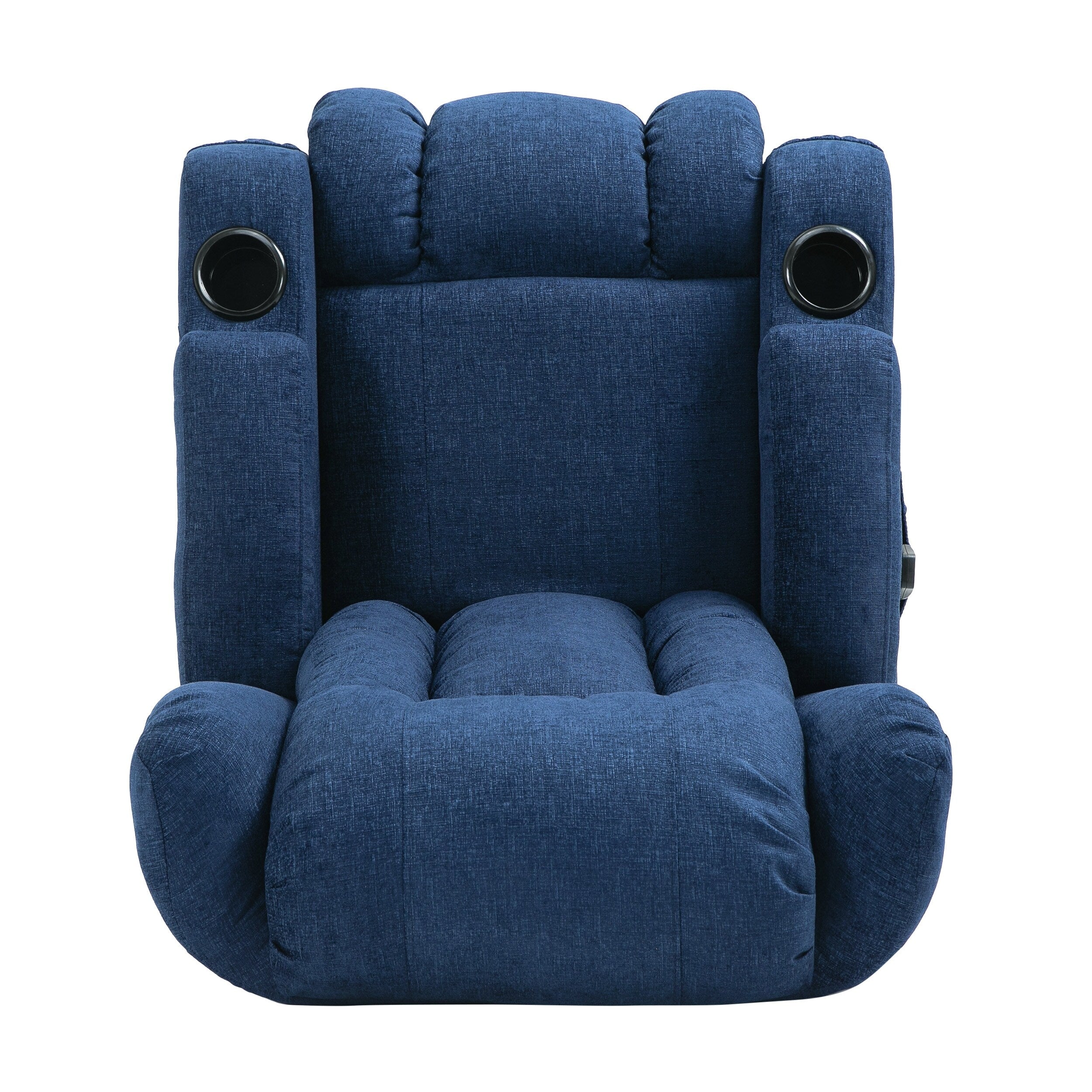 Fauteuil de massage inclinable marron avec chauffage, 5 modes de massage, porte-gobelets, télécommande et fonction d'inclinaison manuelle