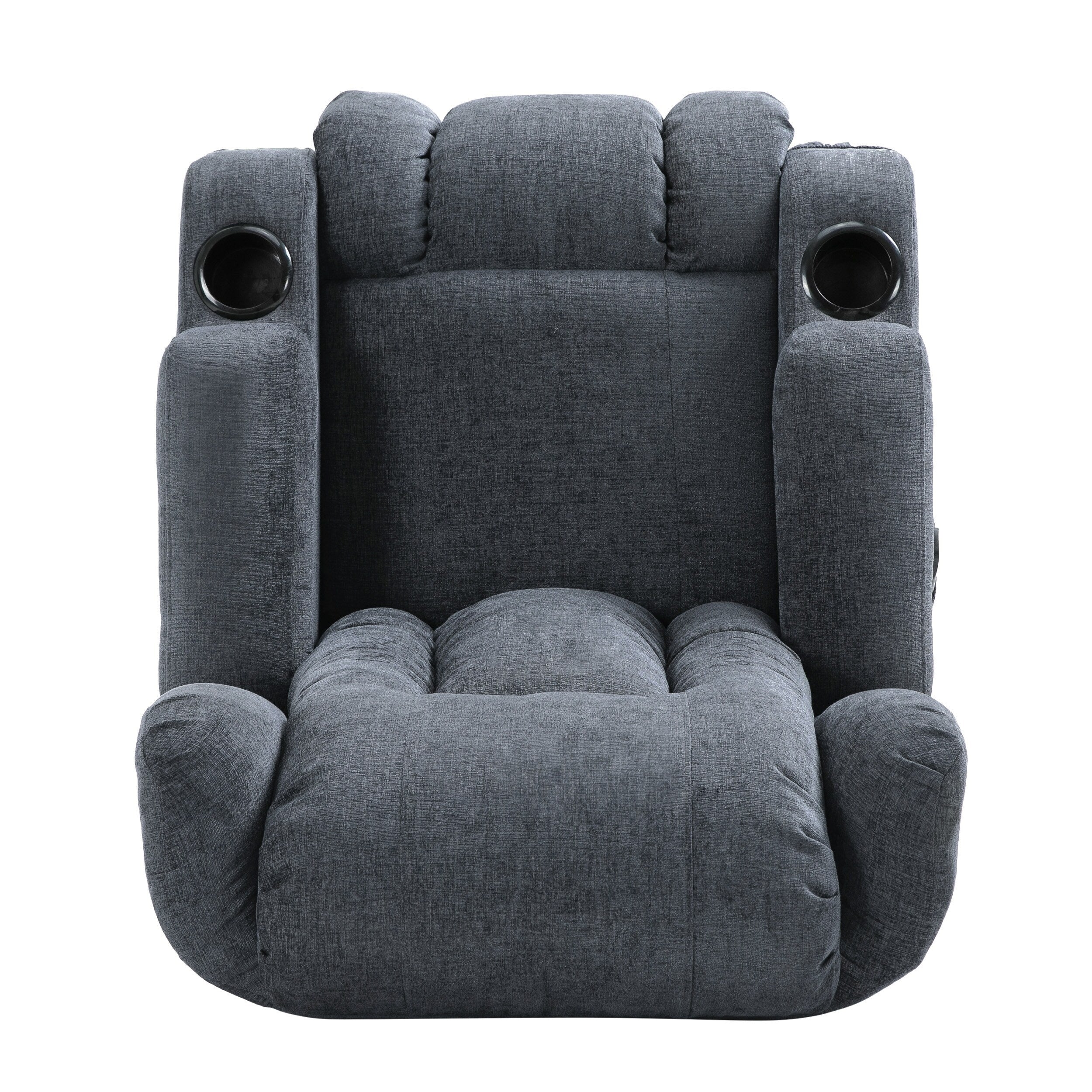 Fauteuil de massage inclinable marron avec chauffage, 5 modes de massage, porte-gobelets, télécommande et fonction d'inclinaison manuelle