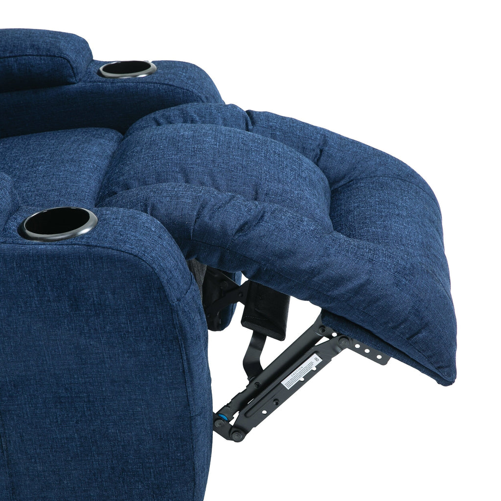 Fauteuil de massage inclinable marron avec chauffage, 5 modes de massage, porte-gobelets, télécommande et fonction d'inclinaison manuelle