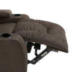 Fauteuil de massage inclinable marron avec chauffage, 5 modes, porte-gobelets, télécommande et fonction d'inclinaison manuelle