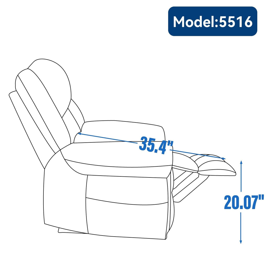 Fauteuil inclinable électrique marron de taille moyenne en cuir véritable avec deux moteurs, massage en 8 points et chauffage lombaire