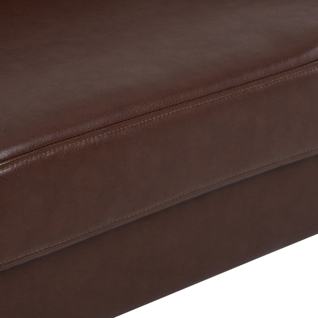 Canapé 3 places marron Mid Century Modern 76,7 PU avec structure en bois de fer pour le salon