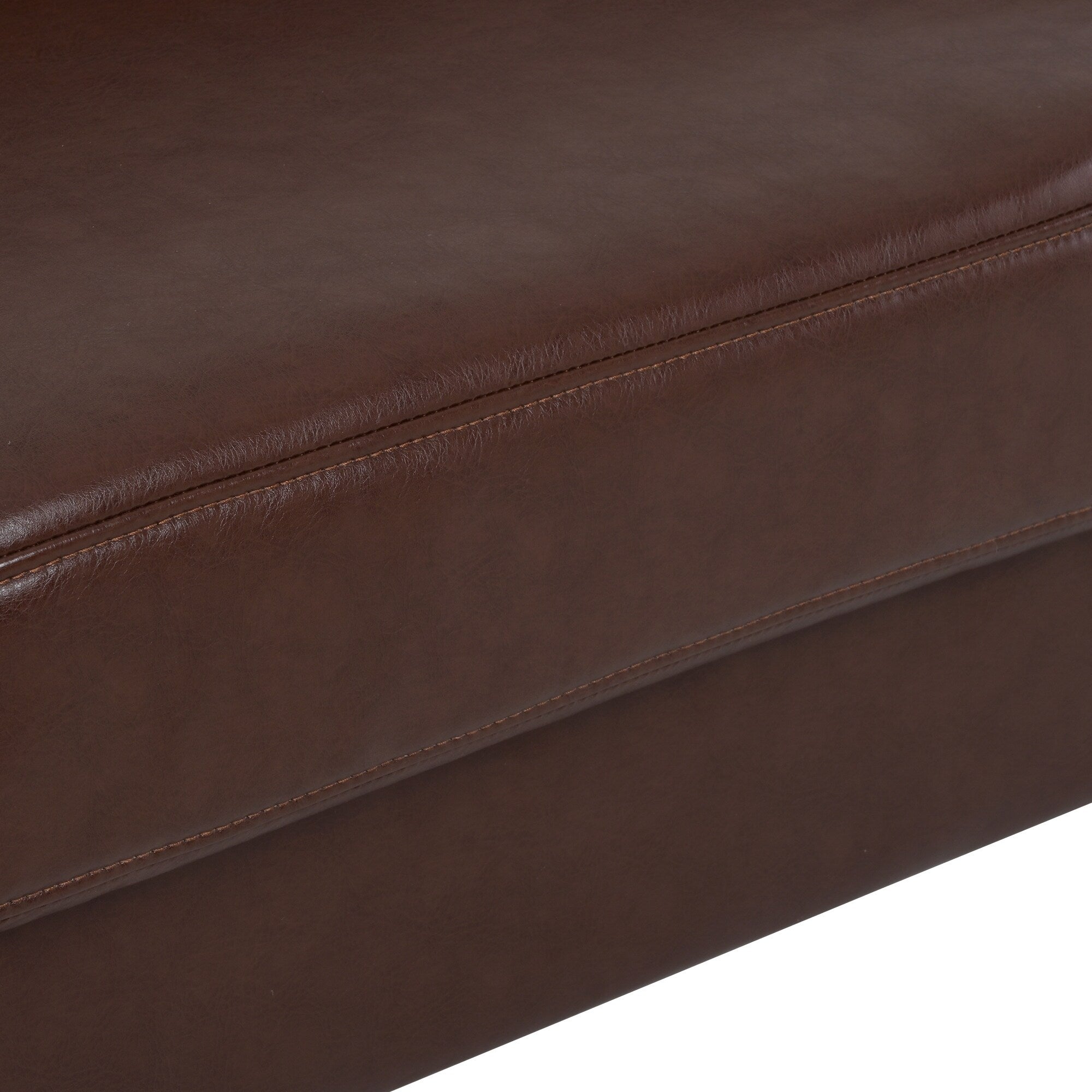 Canapé 3 places marron Mid Century Modern 76,7 PU avec structure en bois de fer pour le salon