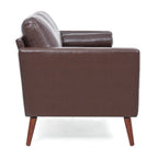 Canapé 3 places marron Mid Century Modern 76,7 PU avec structure en bois de fer pour le salon