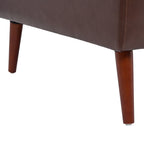 Canapé 3 places marron Mid Century Modern 76,7 PU avec structure en bois de fer pour le salon