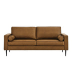 Canapé causeuse rembourré marron de style Mid-Century Modern 79 avec coussins et oreillers pour le salon