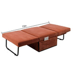 Canapé-lit convertible simple en velours côtelé marron moderne 36,61 po avec dossier inclinable pour salon