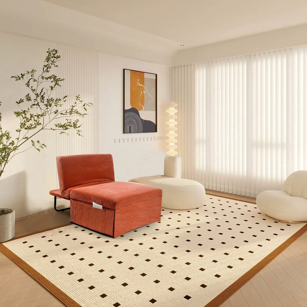 Canapé-lit convertible simple en velours côtelé marron moderne 36,61 po avec dossier inclinable pour salon