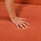 Canapé-lit convertible simple en velours côtelé marron moderne 36,61 po avec dossier inclinable pour salon