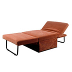 Canapé-lit convertible simple en velours côtelé marron moderne 36,61 po avec dossier inclinable pour salon