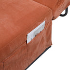 Canapé-lit convertible simple en velours côtelé marron moderne 36,61 po avec dossier inclinable pour salon