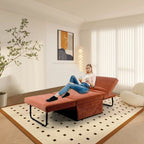 Canapé-lit convertible simple en velours côtelé marron moderne 36,61 po avec dossier inclinable pour salon