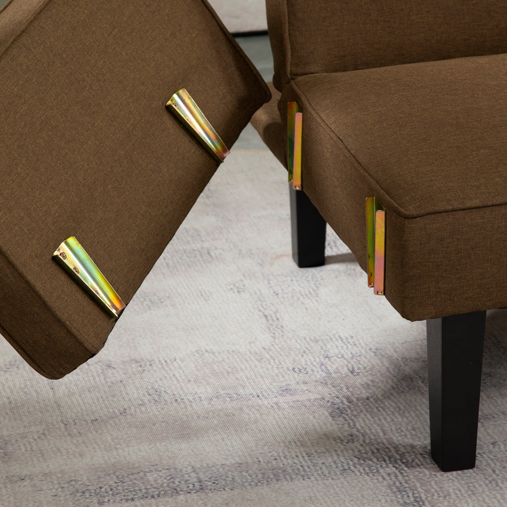 Canapé-lit futon convertible 3 places marron moderne 71,65 avec pieds en bois massif et oreillers pour le salon