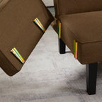 Canapé-lit futon convertible 3 places marron moderne 71,65 avec pieds en bois massif et oreillers pour le salon