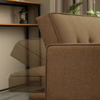 Canapé-lit futon convertible 3 places marron moderne 71,65 avec pieds en bois massif et oreillers pour le salon