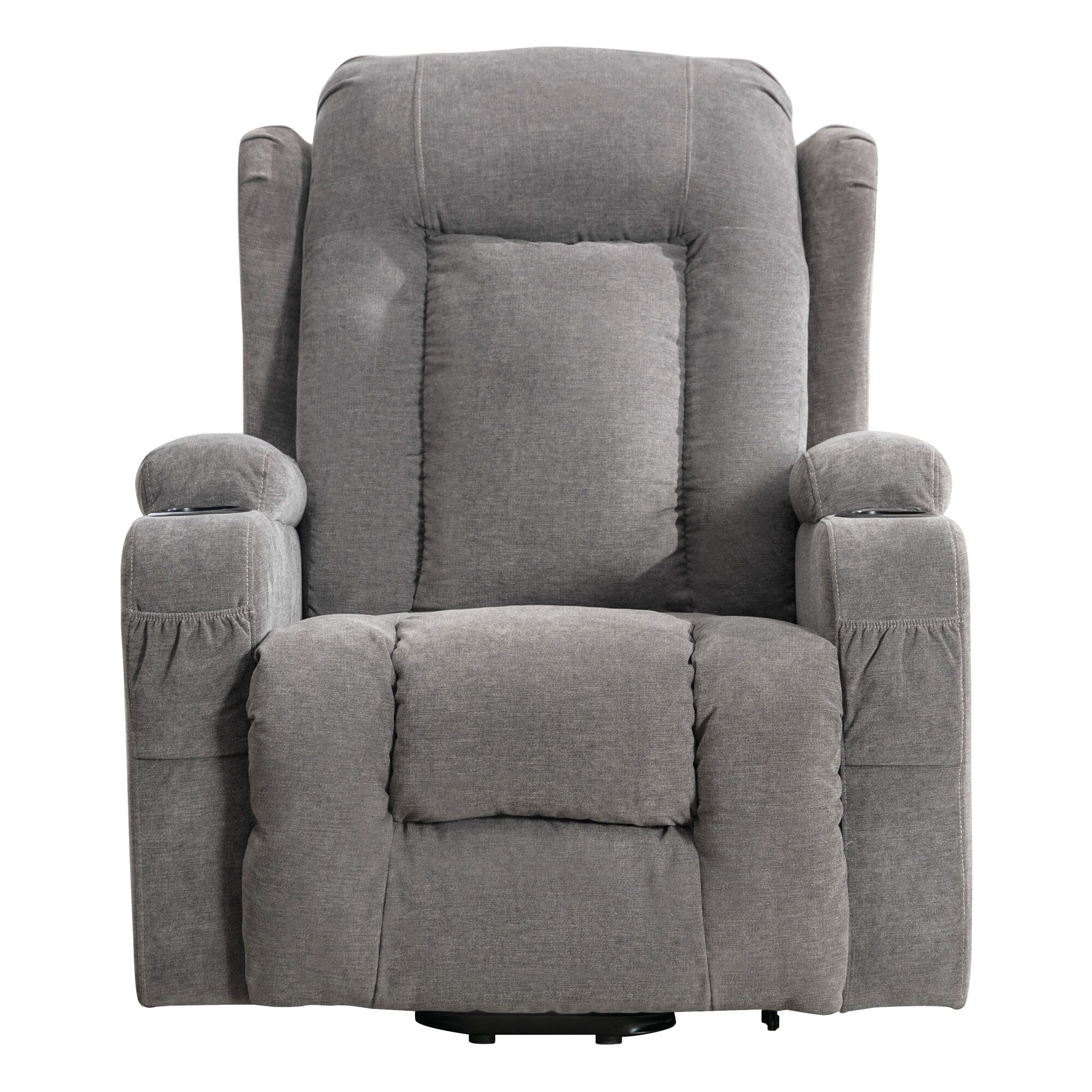 Fauteuil inclinable électrique marron avec chauffage, massage, port USB et poche latérale pour personnes âgées, inclinable et réglable pour le salon