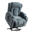 Fauteuil inclinable électrique marron avec chauffage, massage, port USB et poche latérale pour personnes âgées, inclinable et réglable pour le salon