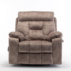 Fauteuil inclinable électrique marron avec massage et chauffage, moteur allemand, porte-gobelet en acier inoxydable et montage rapide