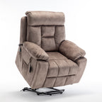 Fauteuil inclinable électrique marron avec massage et chauffage, moteur allemand, porte-gobelet en acier inoxydable et montage rapide