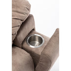 Fauteuil inclinable électrique marron avec massage, chauffage lombaire, moteur allemand silencieux, tissu en duvet d'oie et porte-gobelets