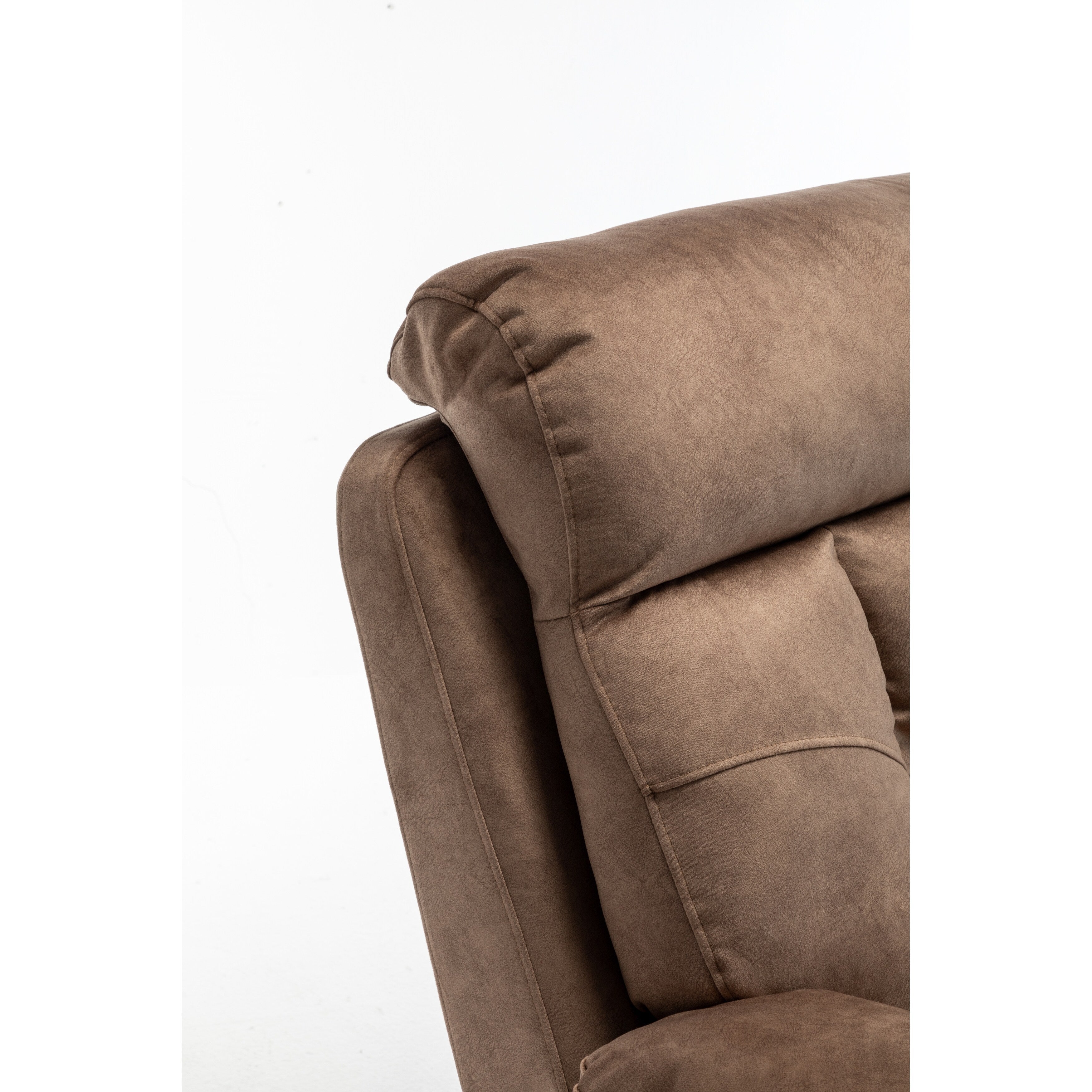 Fauteuil inclinable électrique marron avec massage, chauffage lombaire, moteur allemand silencieux, tissu en duvet d'oie et porte-gobelets