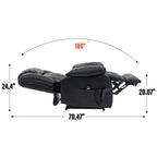 Fauteuil inclinable électrique marron avec deux moteurs, massage par vibrations à 8 points et support lombaire chauffant