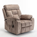 Fauteuil inclinable électrique marron avec chauffage et massage, moteur allemand, porte-gobelets en acier inoxydable et montage rapide