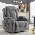 Fauteuil inclinable électrique marron avec chauffage, massage, port USB, poche de rangement latérale et inclinaison réglable pour personnes âgées